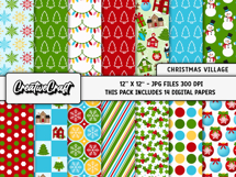 Christmas Digital Paper and Clipart png, illustration Product Image 2