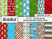 Christmas Digital Paper and Clipart png, illustration Product Image 2