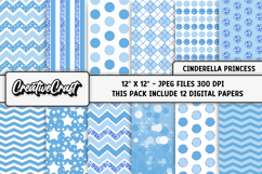 Cinderella Princess Digital Paper, princess illustrations Product Image 2