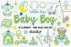 Baby Boy Digital Paper and Clipart png, baby illustration Product Image 3