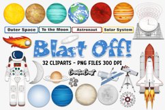 Astronaut Clip Art, planets graphics, outer space cliparts Product Image 2