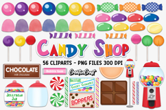 CANDY SHOP Clipart &amp; Digital Papers Kids Sweet Bundle PNG Product Image 3