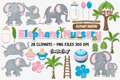 Elephant Nursery Clipart, baby shower clip arts graphics Product Image 2