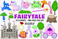 Fairytale Digital Paper and Clipart png, Princess clipart Product Image 3