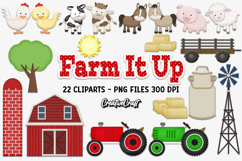 Animal Farm Digital Paper and Clipart png, Farm clipart Product Image 3