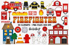 Firefighter Clipart, firefighter graphics, illustrations Product Image 1