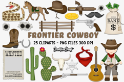 Frontier Cowboy Digital Paper and Clipart png, clipart Product Image 3