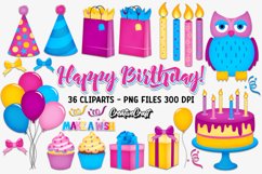 Happy Birthday Clipart, birthday party graphic, illustration Product Image 2