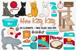 Kitty Cat Clip art, pet cat graphics, kitty illustrations Product Image 2