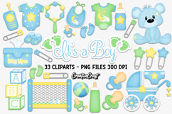 Baby Boy Digital Paper and Clipart png, baby illustration Product Image 3
