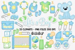 Baby Boy Clip Art, baby shower graphics, baby illustrations Product Image 2