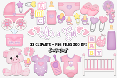 Baby Girl Digital Paper and Clipart png, baby illustration Product Image 2