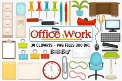 Office Supplies Clip Art, office work graphic, illustrations Product Image 2