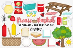 Picnic Basket Clip Art, picnic graphic, picnic illustrations Product Image 2