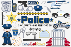 Police Digital Paper &amp; Clipart Classroom Bundle PNG Product Image 3