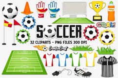 Sport Soccer Digital Paper and Clipart png, Sport clipart Product Image 3