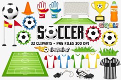 Sport Soccer Clipart, soccer player graphic, illustrations Product Image 2