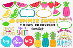 Summer Sweet Digital Paper and Clipart png, Summer clipart Product Image 3