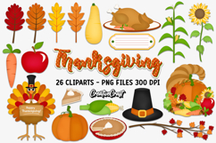 Thanksgiving Digital Paper and Clipart png, autumn clipart Product Image 3