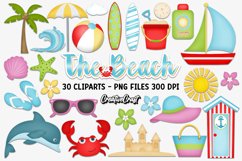 Beach Clip Art, summer clipart graphic, beach illustration Product Image 2
