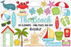 Beach Clip Art, summer clipart graphic, beach illustration Product Image 2