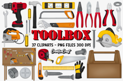 Construction Digital Paper and Clipart png, toolbox clipart Product Image 3