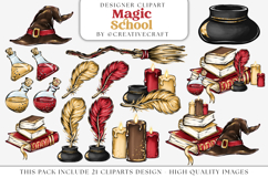 Wizard Magic School PNG clipart, magic school illustrations Product Image 1