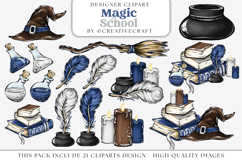 Wizard Magic School PNG clipart, magic school illustrations Product Image 1