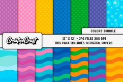 Colors Bubble Digital Papers, scrapbooking papers designs Product Image 1