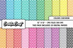 Colors Chevron Digital Papers, scrapbook backgrounds designs Product Image 1