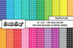 Colors Plaid Digital Papers, scrapbook backgrounds designs Product Image 1