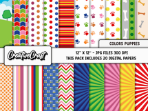 Puppies Patrol Digital Paper, scrapbook backgrounds designs Product Image 2