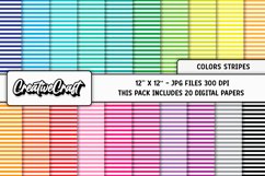 Colors Stripes Digital Papers, scrapbook backgrounds designs Product Image 1