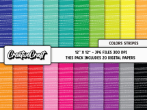 Colors Stripes Digital Papers, scrapbook backgrounds designs Product Image 2