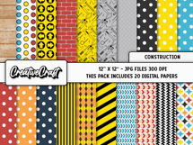 Construction Digital Papers, scrapbook backgrounds designs Product Image 2