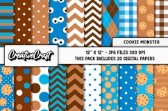 Cookies Monster Digital Papers, scrapbooking papers designs Product Image 1