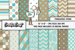 Baby Boy Digital Paper, baby boy graphics, baby illustration Product Image 2