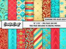 Latin Princess Digital Papers, princess scrapbook digital Product Image 2