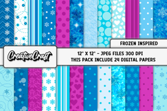 Frozen Inspired Digital Papers, scrapbooking papers designs Product Image 2