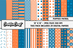 Puppies Patrol Digital Papers, scrapbook backgrounds designs Product Image 2