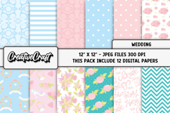 Wedding Digital Papers, wedding backgrounds illustrations Product Image 2