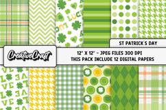 St Patricks Day Digital Papers, st patricks day illustration Product Image 1
