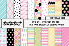 Birthday Girl Digital Paper, birthday graphic, illustratrion Product Image 2