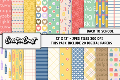 Back To School Digital Paper, school supplies, illustrations Product Image 1