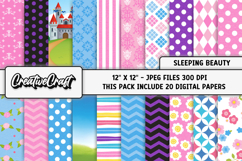 Sleeping Beauty Digital Paper, princess digital scrapbooking Product Image 1