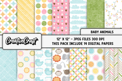 Baby Digital Paper, baby shower digital scrapbook , graphics Product Image 1