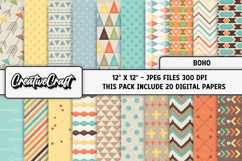 Boho Tribal Digital Paper, boho tribal digital scrapbook Product Image 2