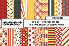 Firefighter Digital Paper and Clipart png, fire clipart Product Image 2