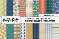 Father’s Day digital paper, father’s Day digital scrapbook Product Image 1
