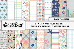 Back To School Digital Paper, school supplies, illustrations Product Image 2